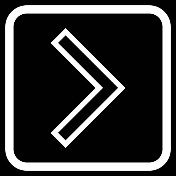 Ícone do vetor direito de Arrowhead em um quadro — Vetor de Stock