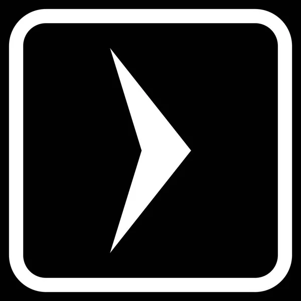 Icono del vector derecho de la punta de flecha en un marco — Vector de stock