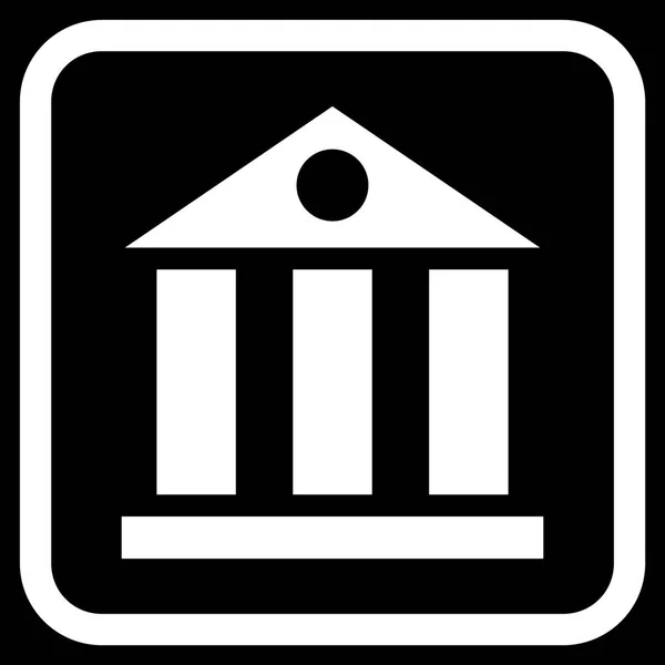 Bank gebouw Vector Icon In een Frame — Stockvector