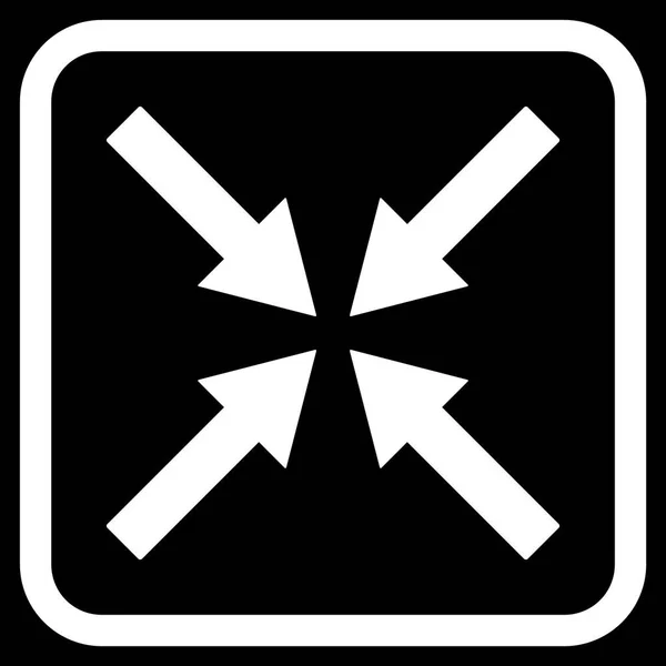 Icona vettoriale delle frecce centrali in una cornice — Vettoriale Stock