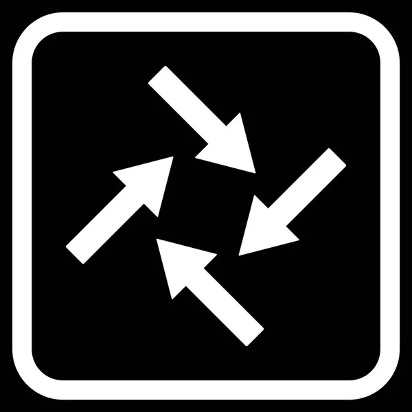 Centripetal Arrows Vector Icon In a Frame — Stock Vector