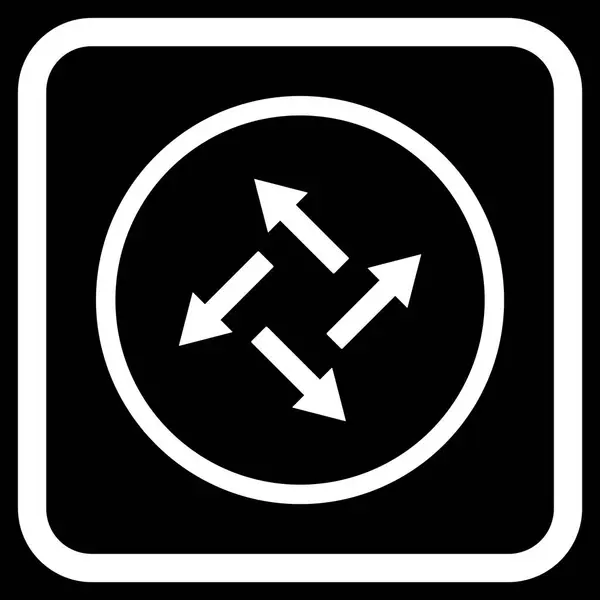 Icona vettoriale delle frecce centrifughe in una cornice — Vettoriale Stock