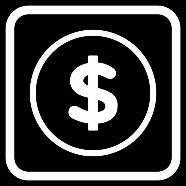 Icona vettoriale del dollaro in una cornice — Vettoriale Stock