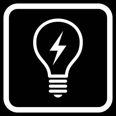 Elektrikli ampul vektör simgesi bir çerçeve içinde