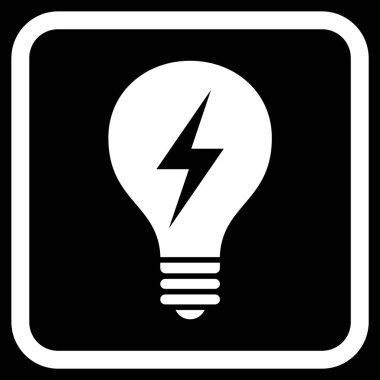 Elektrikli ampul vektör simgesi bir çerçeve içinde