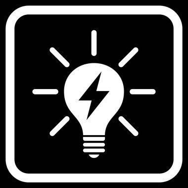Elektrik ışık ampul vektör simgesi bir çerçeve içinde