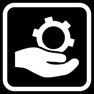 Bir çerçevedeki mühendislik hizmeti vektör simgesi