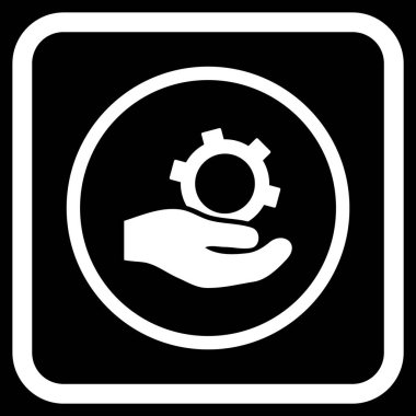 Bir çerçevedeki mühendislik hizmeti vektör simgesi