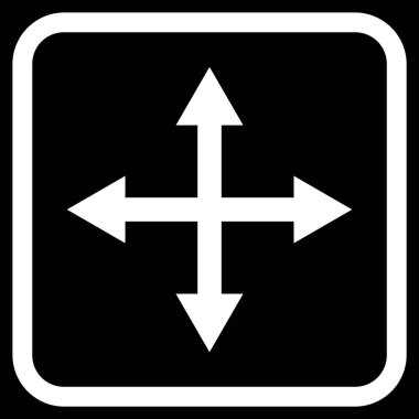 Genişletin okları vektör simgesi bir çerçeve içinde