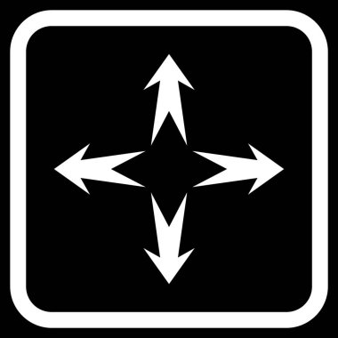 Genişletin okları vektör simgesi bir çerçeve içinde