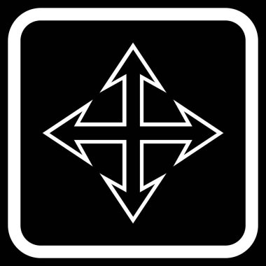 Genişletin okları vektör simgesi bir çerçeve içinde