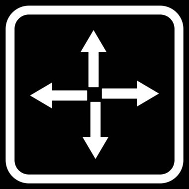 Genişletin okları vektör simgesi bir çerçeve içinde