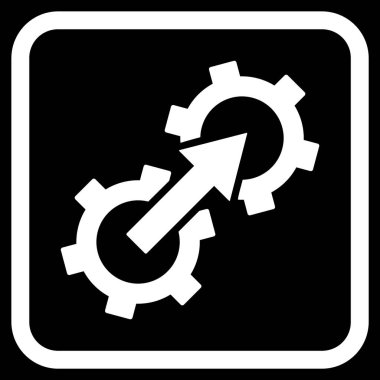 Dişli Tümleştirme vektör simgesi bir çerçeve içinde