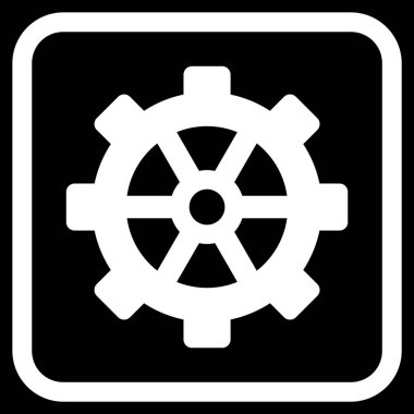 Dişli vektör simgesi bir çerçeve içinde