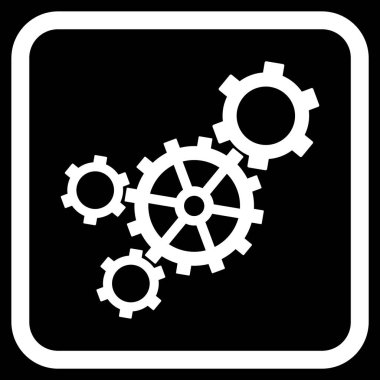 Mekanizması vektör simgesi bir çerçeve içinde