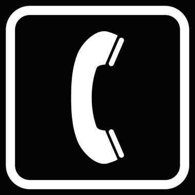 Telefon alıcı vektör simgesi bir çerçeve içinde