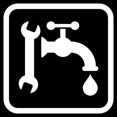 Sıhhi tesisat vektör simgesi bir çerçeve içinde