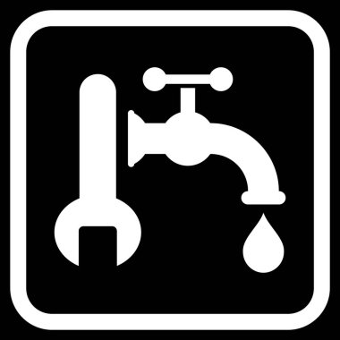 Sıhhi tesisat vektör simgesi bir çerçeve içinde