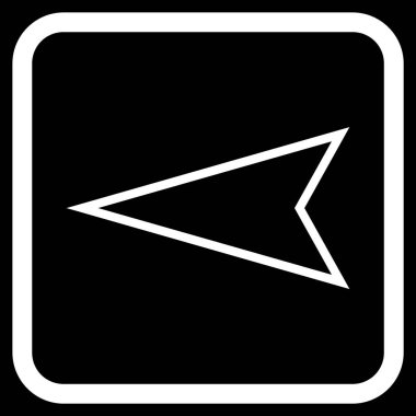 İşaretçi sol vektör simgesi bir çerçeve içinde