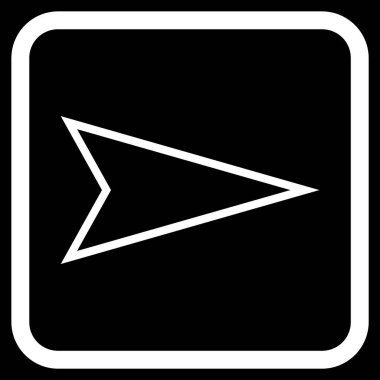 İşaretçi doğru vektör simgesi bir çerçeve içinde