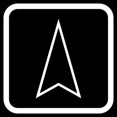 İşaretçi vektör simgesi bir çerçeve içinde yukarı