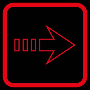 Doğru vektör simgesi bir çerçevede göndermek