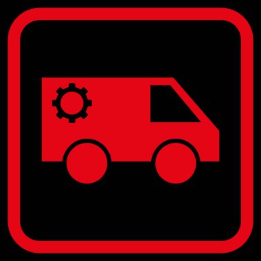 Hizmet araba vektör simgesi bir çerçeve içinde