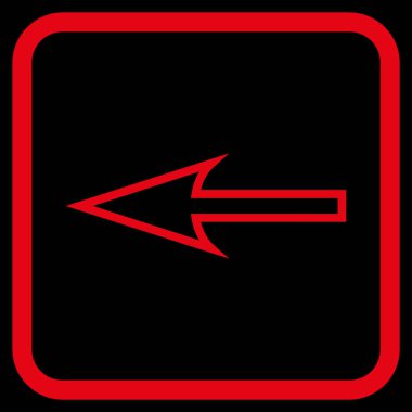 Keskin ok sol vektör simgesi bir çerçeve içinde