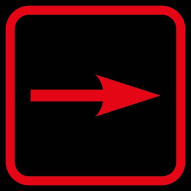 Keskin ok doğru vektör simgesi bir çerçeve içinde