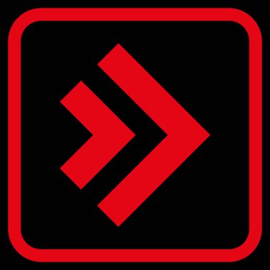 Üst karakter doğru vektör simgesi bir çerçeve içinde