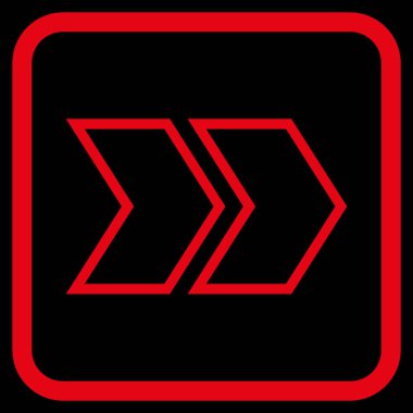 Üst karakter doğru vektör simgesi bir çerçeve içinde