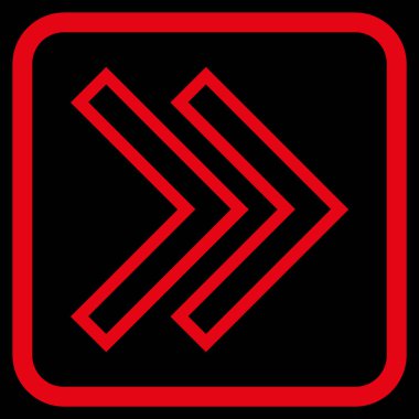 Üst karakter doğru vektör simgesi bir çerçeve içinde