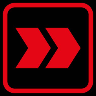 Üst karakter doğru vektör simgesi bir çerçeve içinde