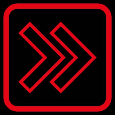 Üst karakter doğru vektör simgesi bir çerçeve içinde