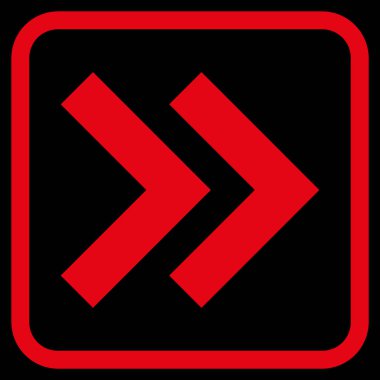 Üst karakter doğru vektör simgesi bir çerçeve içinde