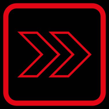 Üst karakter doğru vektör simgesi bir çerçeve içinde