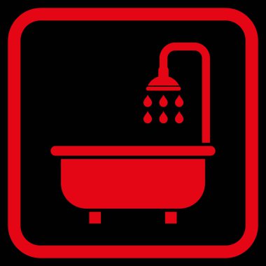 Duş Banyo vektör simgesi bir çerçeve içinde