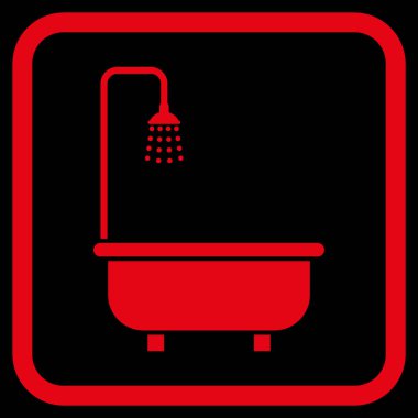 Duş Banyo vektör simgesi bir çerçeve içinde