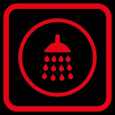 Duş vektör simgesi bir çerçeve içinde