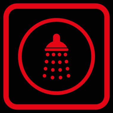 Duş vektör simgesi bir çerçeve içinde