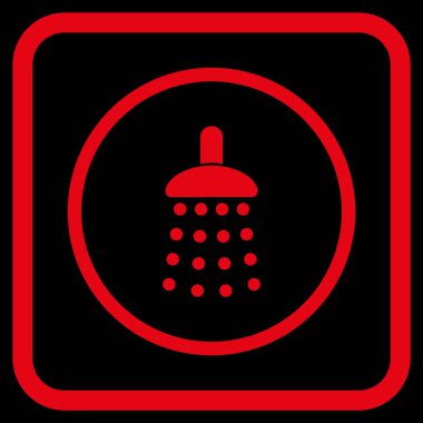 Duş vektör simgesi bir çerçeve içinde