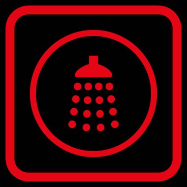 Duş vektör simgesi bir çerçeve içinde