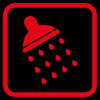 Duş vektör simgesi bir çerçeve içinde