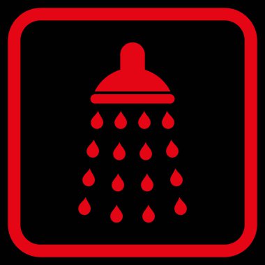 Duş vektör simgesi bir çerçeve içinde