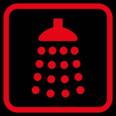 Duş vektör simgesi bir çerçeve içinde