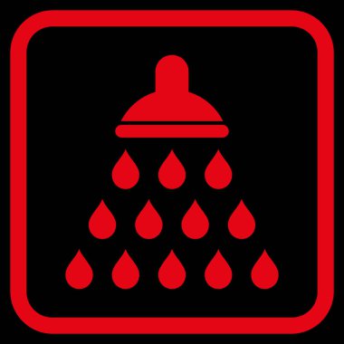 Duş vektör simgesi bir çerçeve içinde