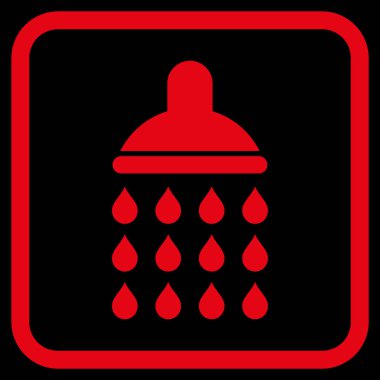 Duş vektör simgesi bir çerçeve içinde