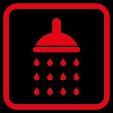 Duş vektör simgesi bir çerçeve içinde