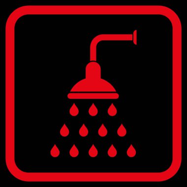 Duş vektör simgesi bir çerçeve içinde