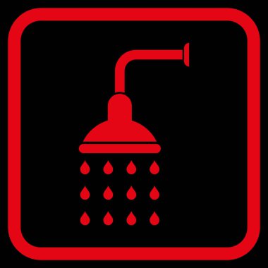 Duş vektör simgesi bir çerçeve içinde